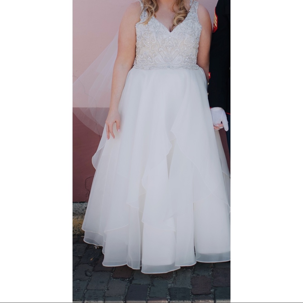 Beaded Chiffon A Line Wedding Dress